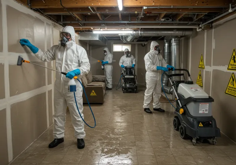 Basement Moisture Removal and Structural Drying process in East Pittsburgh, PA